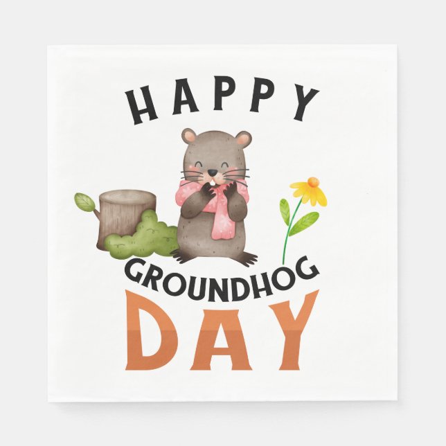 Groundhog  napkin (Front)