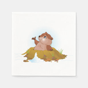Groundhog Paper Napkins