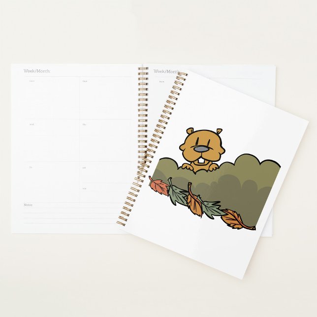 Groundhog Peeking Through Autumn Bushes  Planner (Creator Uploaded)
