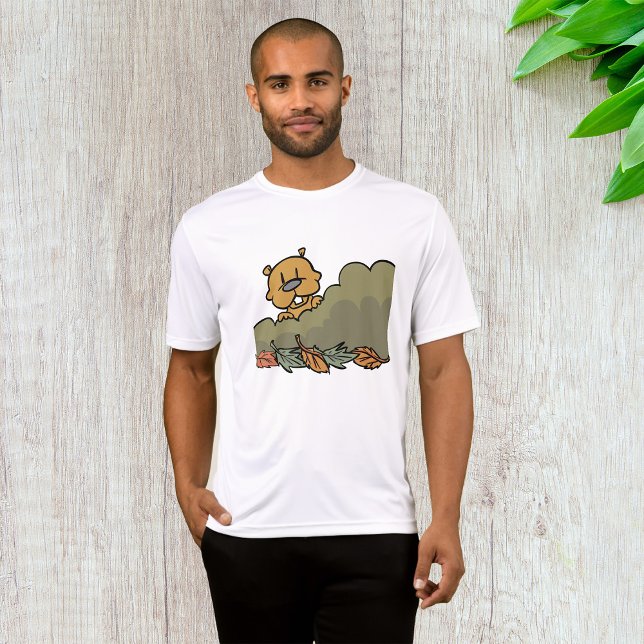 Groundhog Peeking Through Autumn Bushes  T-Shirt (Creator Uploaded)