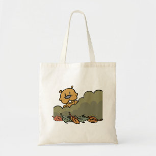 Groundhog Peeking Through Autumn Bushes Tote Bag