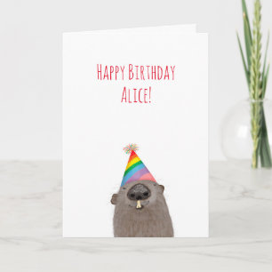 Groundhog personalized birthday card