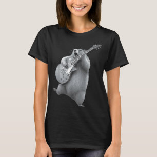 Groundhog Playing Guitar Rock Happy Groundhog Day  T-Shirt