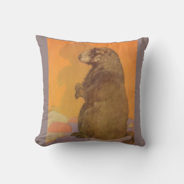 groundhog print cushion (Front)