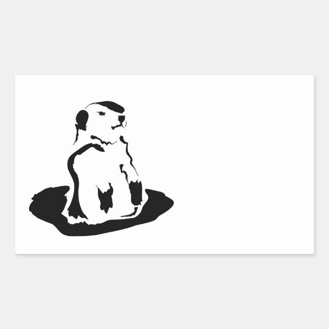 groundhog rectangular sticker (Front)