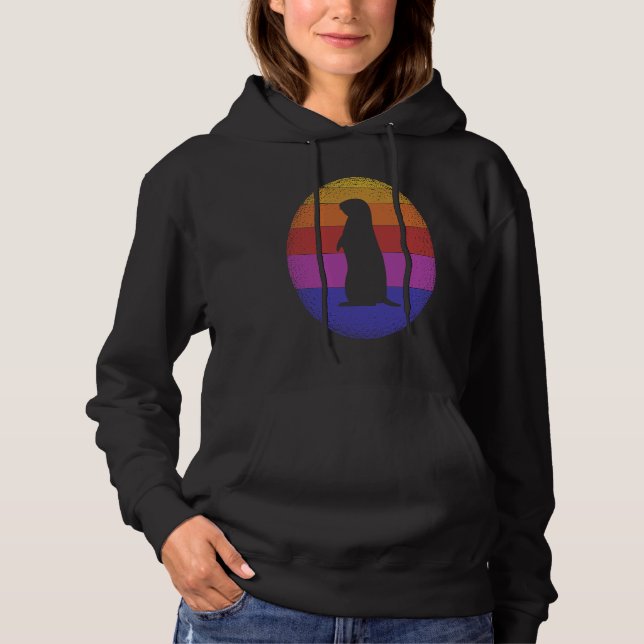 Groundhog Retro Sunset Colors Silhouette  Style Vi Hoodie (Front)