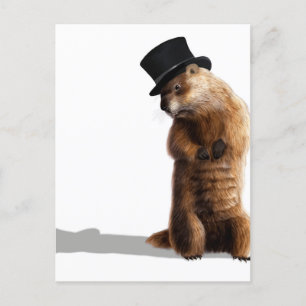 Groundhog Seeing Shadow Postcard
