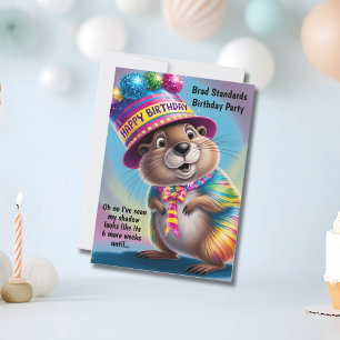 groundhog sees shadow psychedelic colours invitation