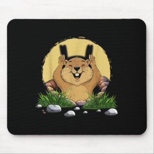 Groundhog Shadow Cute Puppet Funny Groundhog Day Mouse Pad