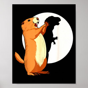 Groundhog Shadow Dinosaur Funny Puppet Happy Groun Poster