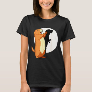 Groundhog Shadow Dinosaur Funny Puppet Happy Groun T-Shirt