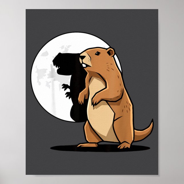Groundhog Shadow Dinosaur Puppet Happy Groundhog D Poster (Front)