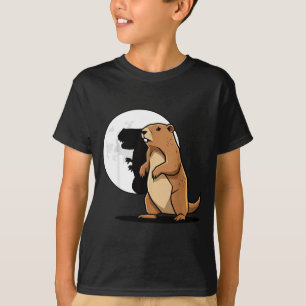 Groundhog Shadow Dinosaur Puppet Happy Groundhog D T-Shirt