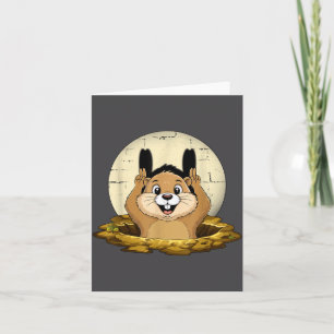 Groundhog Shadow Funny Puppet Happy Groundhog Day  Card