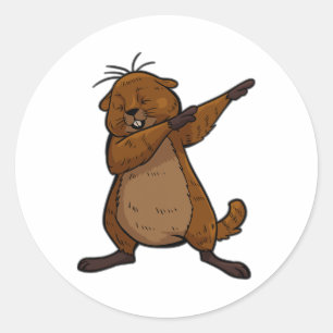 Groundhog Shirt Funny Dab Dance Christmas T Shirt Classic Round Sticker