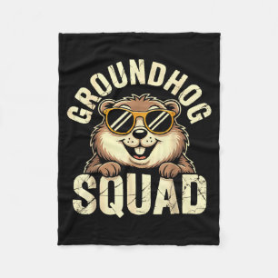 Groundhog Squad 2026 Happy Groundhog Day _1 Fleece Blanket