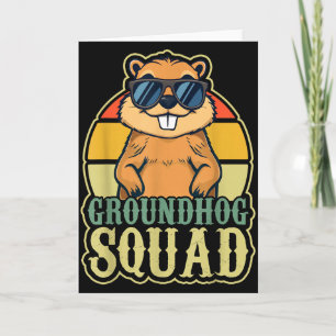 Groundhog Squad Happy Groundhog Day Retro Vintage Card