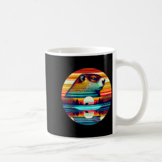 Groundhog Sunset Retro Style Safari Vintage 70s _1 Coffee Mug