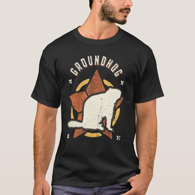 Groundhog Vintage Retro Classic Animal T-Shirt (Front)