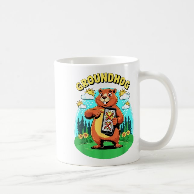 Groundhog Weather App Funny Forecast Prediction Da Coffee Mug (Right)