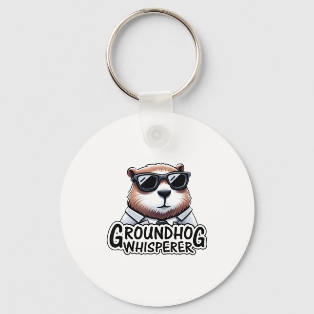 Groundhog Whisperer Team No Shadow Crew Groundhog  Key Ring (Front)