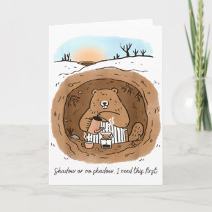 Groundhog Women Mom Groundhogs Day Coffee First Ki Card