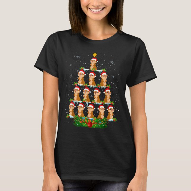 Groundhogs Christmas Tree Funny Xmas Lover  T-Shirt (Front)