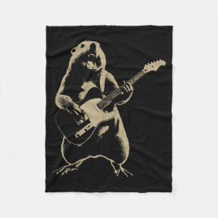 Groundhogs Rocking Beaver Happy Groundhog Day 2025 Fleece Blanket