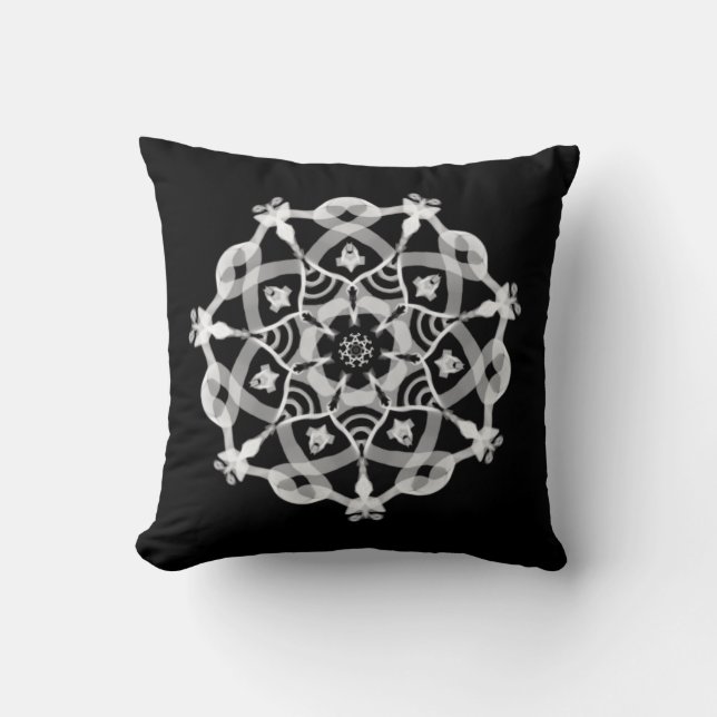*~* Grounding Black & White Mandala Cushion (Front)