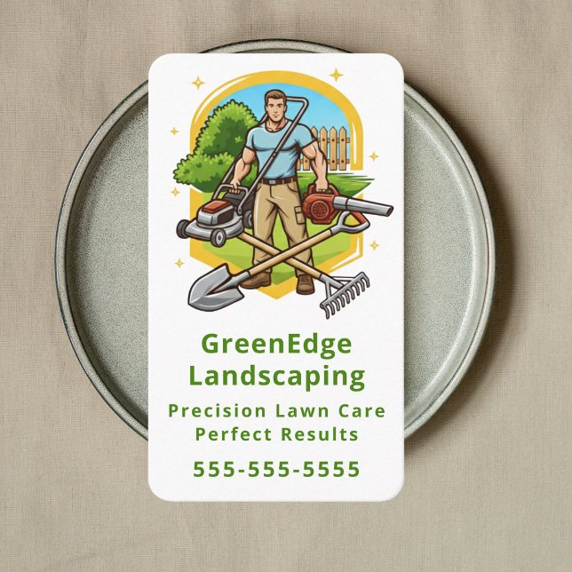 Groundskeeping Lawn Care Landscaping Professional Business Card (Creator Uploaded)