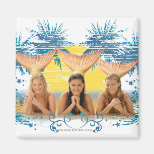 Group Blue Palm Tree Graphic Magnet