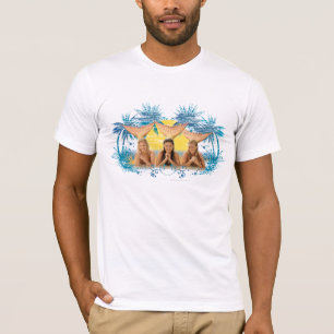 Group Blue Palm Tree Graphic T-Shirt