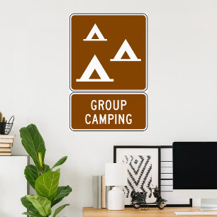 Group Camping Sign Poster