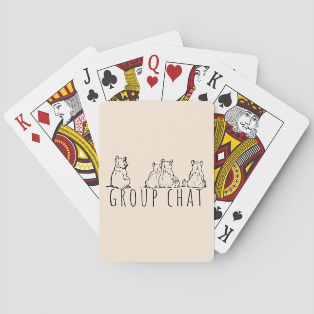 Group Chat Cute Bears Playing Cards (Back)
