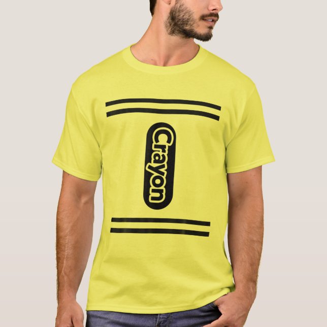 Group Family Halloween Costume Kids YELLOW Crayon T-Shirt (Front)
