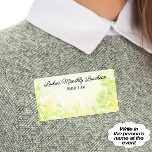 Group Gathering Floral Border Label Name Tag