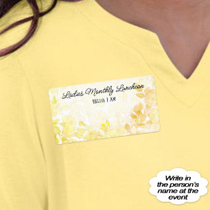 Group Gathering Floral Border Label Name Tag