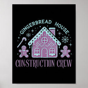 Group Gingerbread House Crew Xmas Christmas Cookie Poster