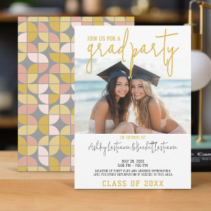 Group Graduation Party - Twin 2 Graduates Invitation