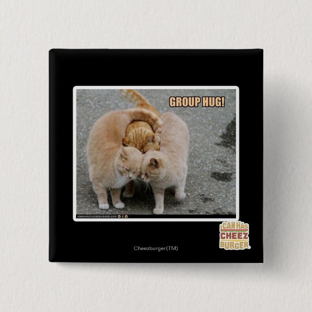 group hug 15 cm square badge (Front)