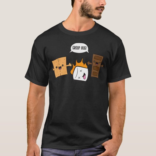 Group Hug Camping Campfire Chocolate Marshmallow S T-Shirt (Front)