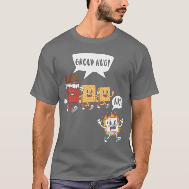 Group Hug Chocolate Marshmallow Funny Smores Lover T-Shirt (Front)