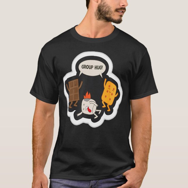 Group Hug Funny Smores Chocolate Marshmallow Campi T-Shirt (Front)