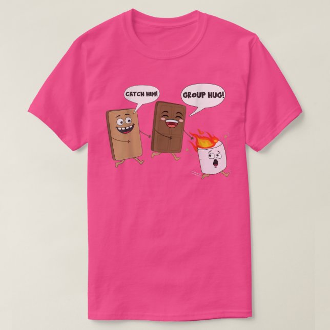 Group Hug Funny Smores Chocolate Marshmallow Campi T-Shirt (Design Front)