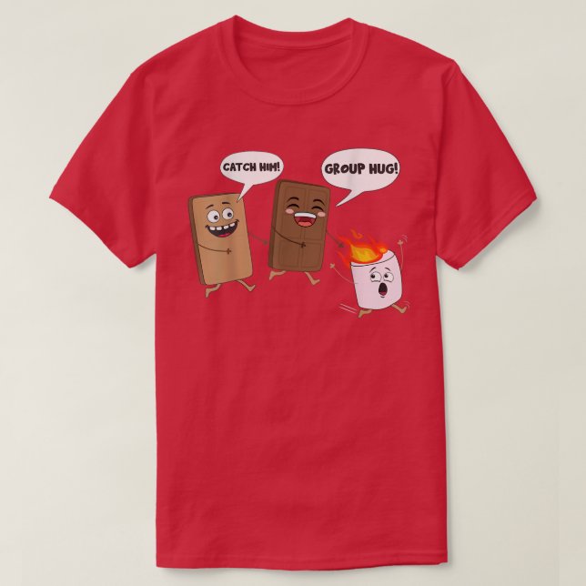 Group Hug Funny Smores Chocolate Marshmallow Campi T-Shirt (Design Front)