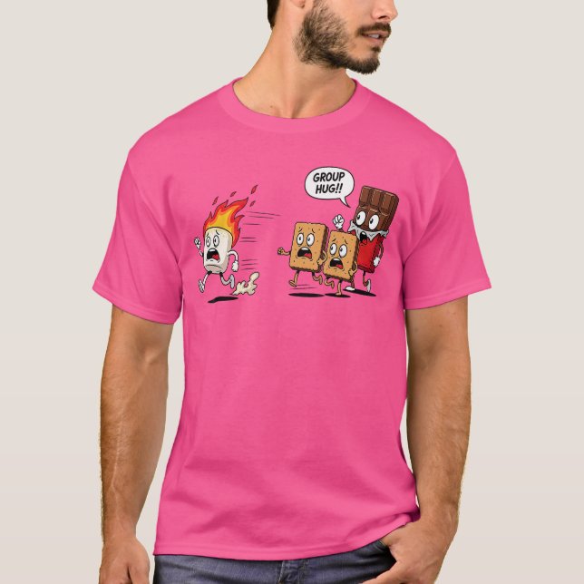 Group Hug Marshmallow Camping Smores Funny Snacks  T-Shirt (Front)