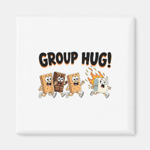 Group Hug Marshmallow Smore Funny Camping Family Magnet