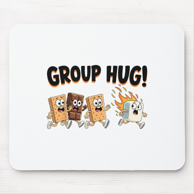 Group Hug Marshmallow Smore Funny Camping Family  Mouse Pad (Front)