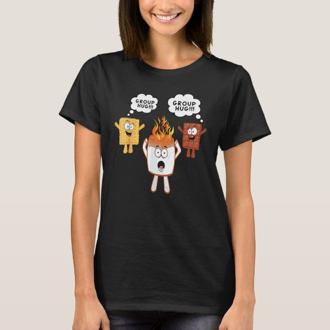Group Hug S'mores Campfire Marshmallow Chocolate S T-Shirt (Front)