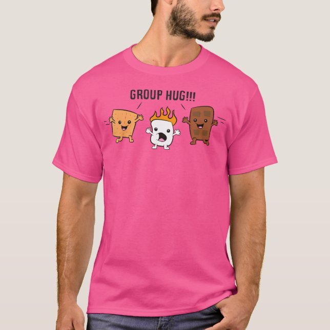 Group Hug S'Mores Campfire Marshmallow Chocolate S T-Shirt (Front)